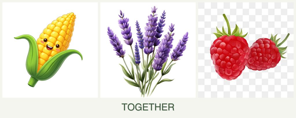 Can you plant corn, lavender and raspberries together?