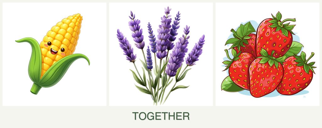 Can you plant corn, lavender and strawberries together?