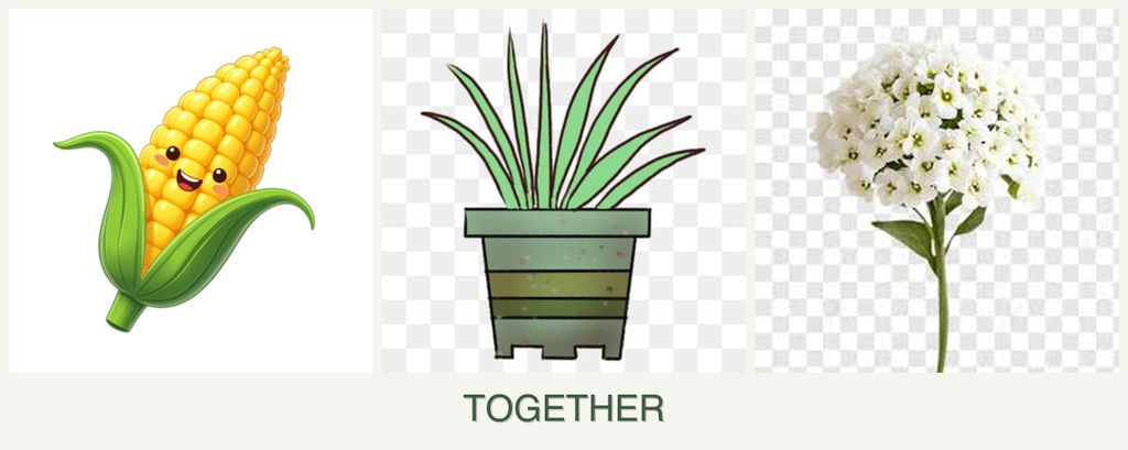 Can you plant corn, lemongrass and alyssum together?