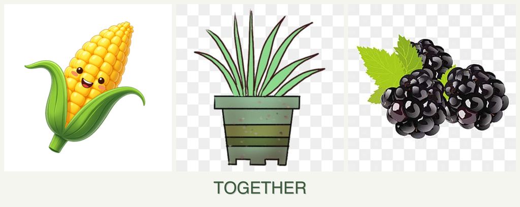Can you plant corn, lemongrass and blackberries together?