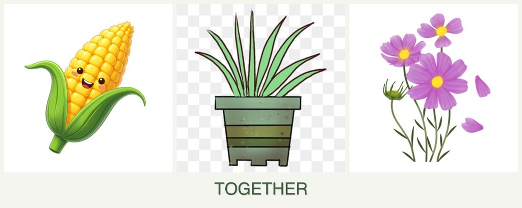 Can you plant corn, lemongrass and cosmos together?