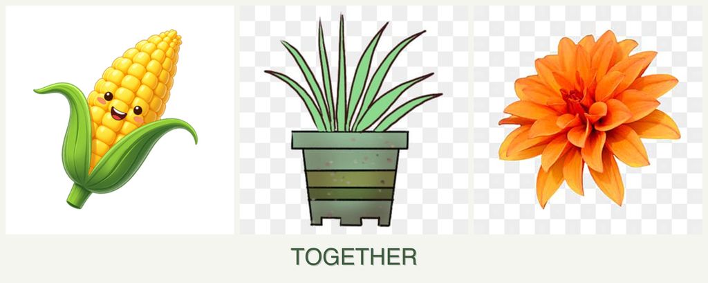 Can you plant corn, lemongrass and dahlias together?