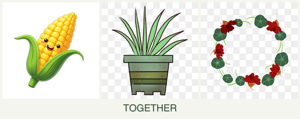 Can you plant corn, lemongrass and nasturtiums together?