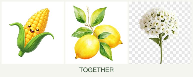 Can you plant corn, lemons and alyssum together?