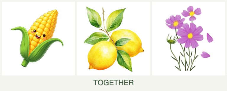 Can you plant corn, lemons and cosmos together?