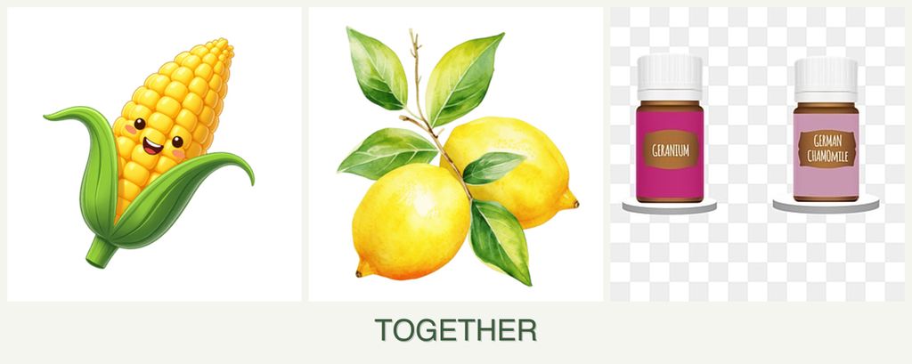 Can you plant corn, lemons and geraniums together?
