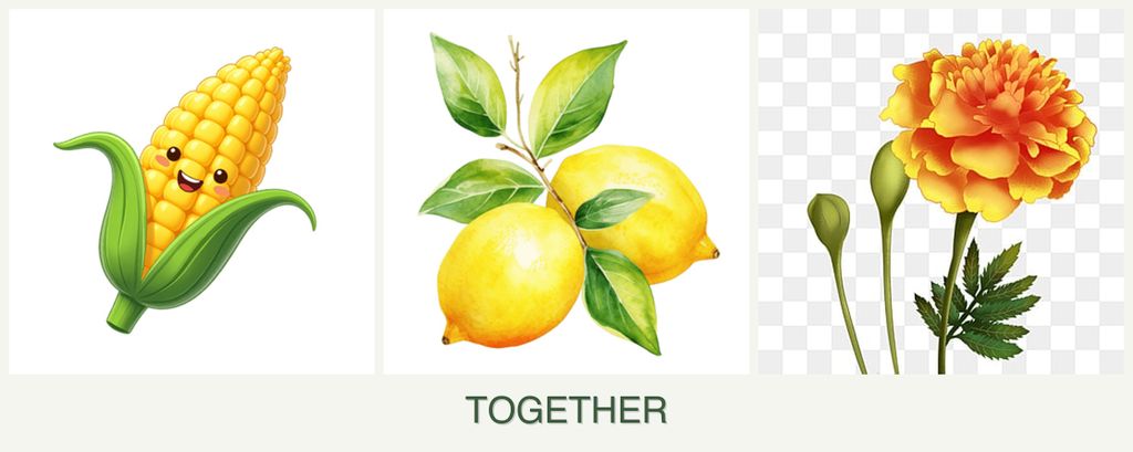 Can you plant corn, lemons and marigolds together?