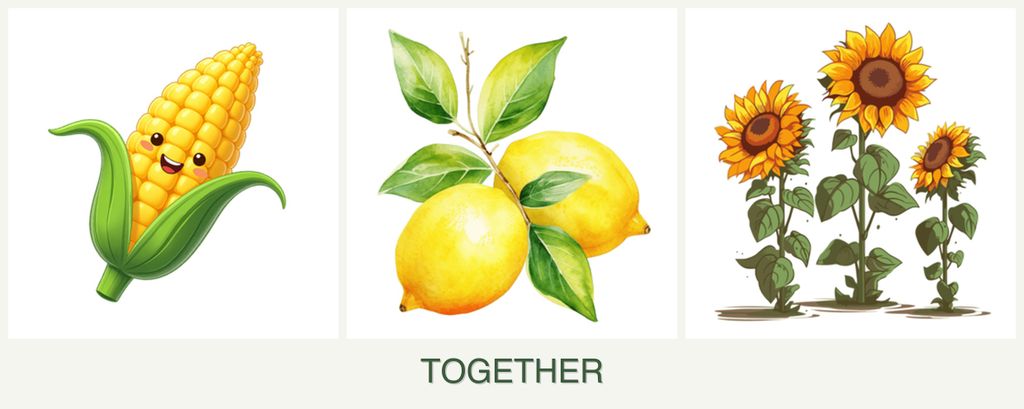Can you plant corn, lemons and sunflowers together?