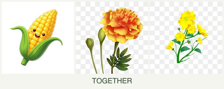 Can you plant corn, marigolds and calendula together?