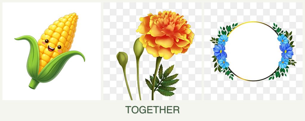 Can you plant corn, marigolds and zinnias together?