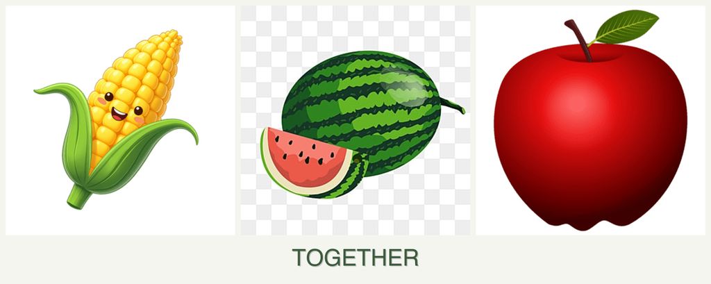 Can you plant corn, melons and apples together?