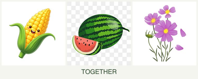 Can you plant corn, melons and cosmos together?