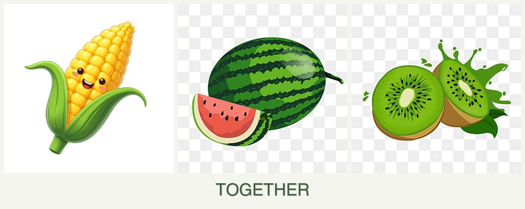 Can you plant corn, melons and kiwi together?