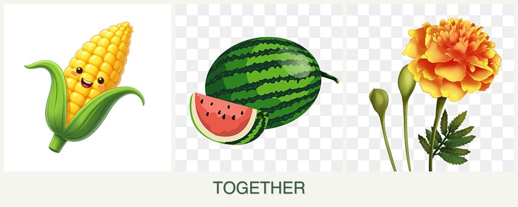 Can you plant corn, melons and marigolds together?