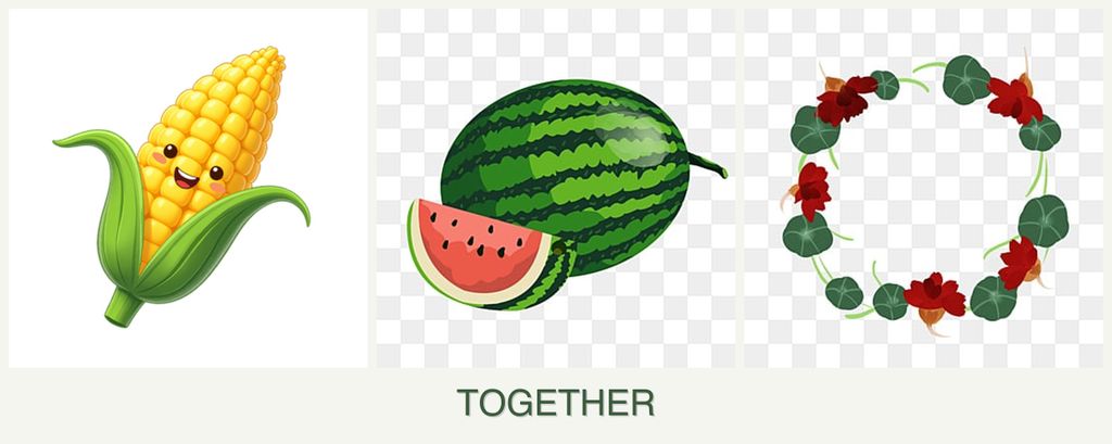 Can you plant corn, melons and nasturtiums together?