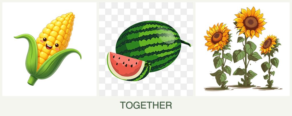 Can you plant corn, melons and sunflowers together?