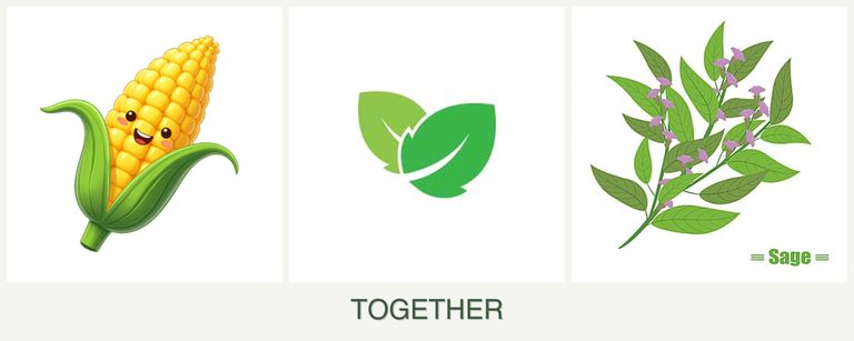 Can you plant corn, mint and sage together?