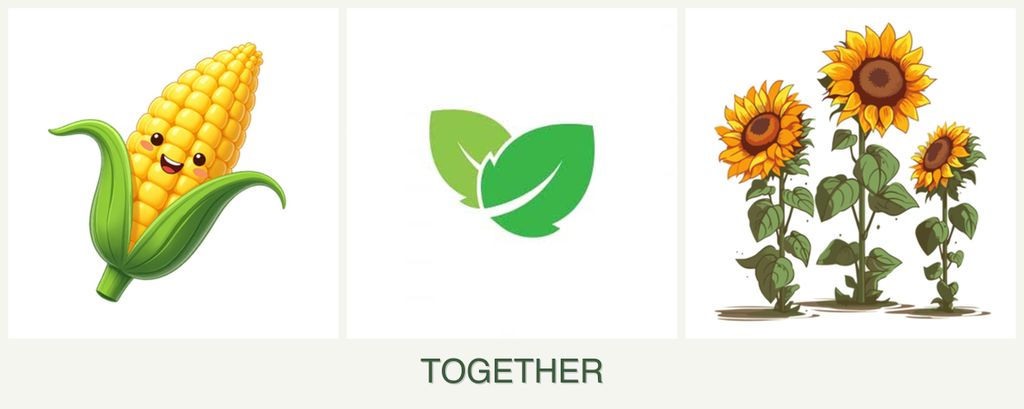 Can you plant corn, mint and sunflowers together?