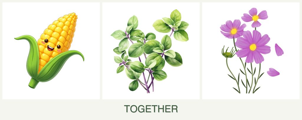 Can you plant corn, oregano and cosmos together?