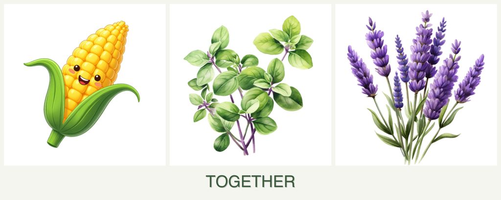 Can you plant corn, oregano and lavender together?