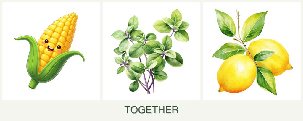 Can you plant corn, oregano and lemons together?