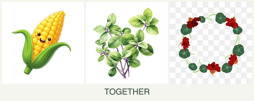 Can you plant corn, oregano and nasturtiums together?