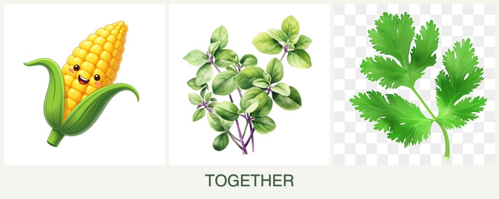 Can you plant corn, oregano and parsley together?