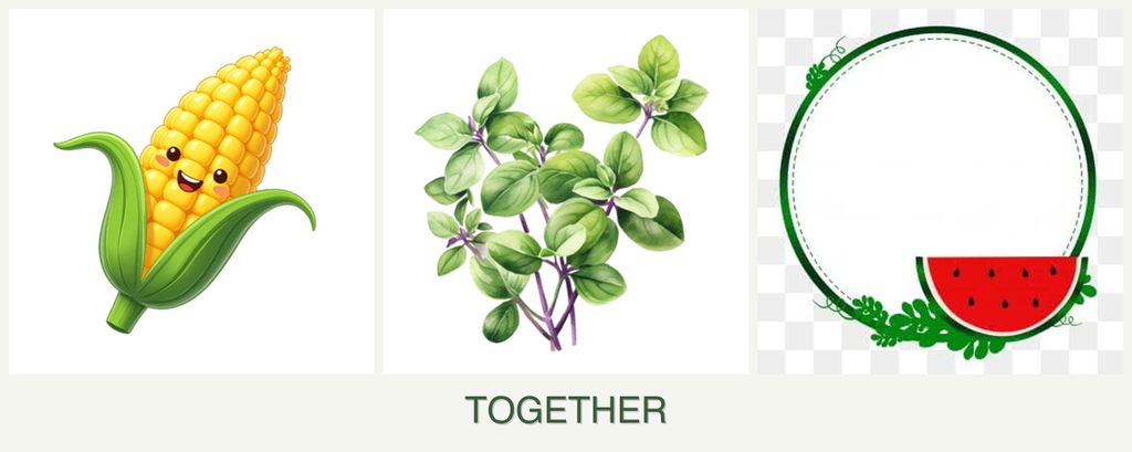 Can you plant corn, oregano and watermelons together?