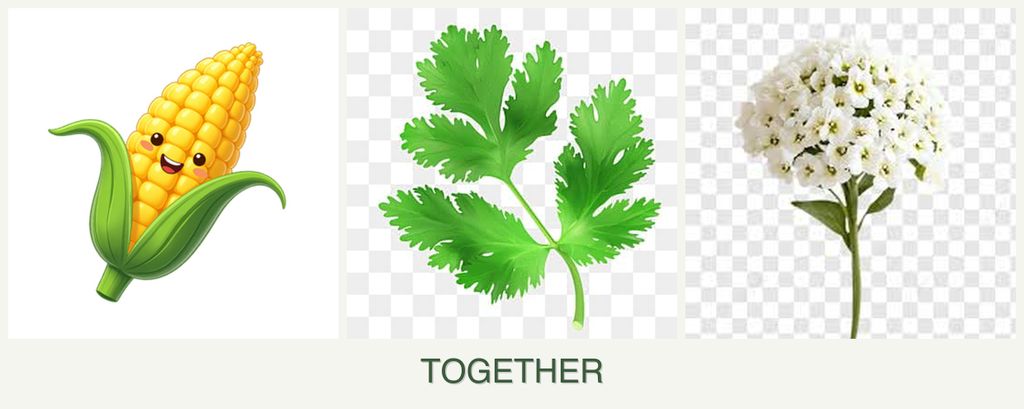 Can you plant corn, parsley and alyssum together?