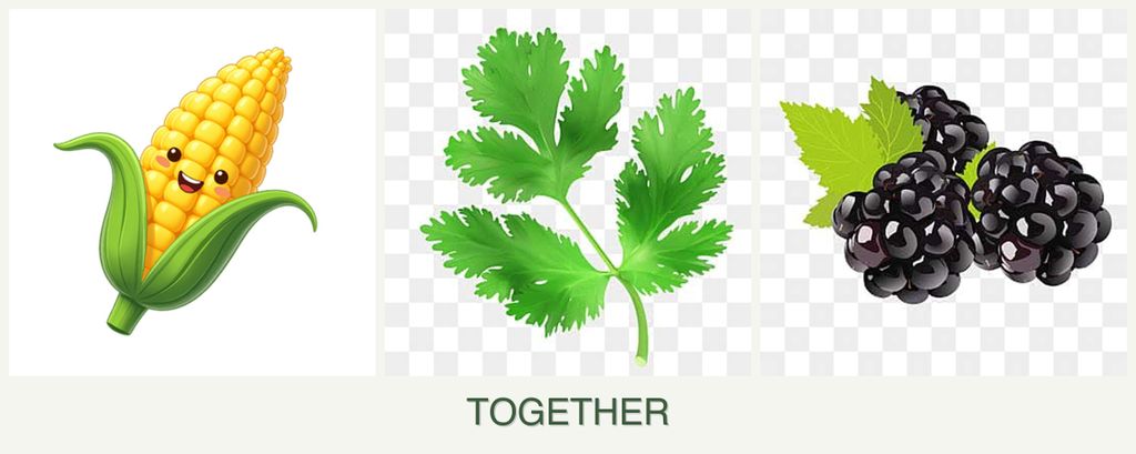 Can you plant corn, parsley and blackberries together?