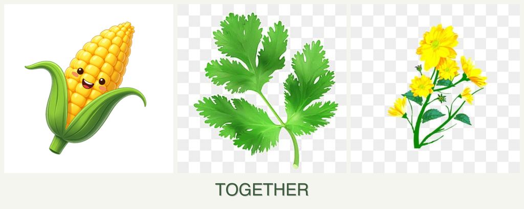 Can you plant corn, parsley and calendula together?