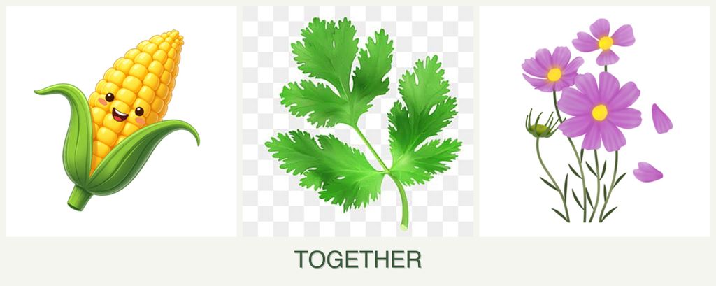 Can you plant corn, parsley and cosmos together?