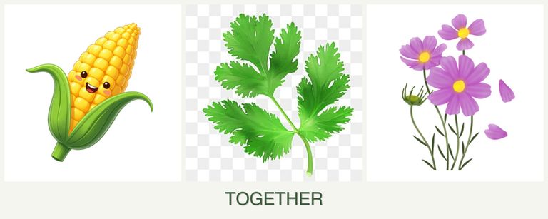 Can you plant corn, parsley and cosmos together?