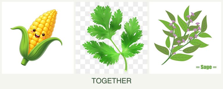 Can you plant corn, parsley and sage together?