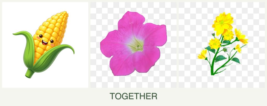 Can you plant corn, petunias and calendula together?