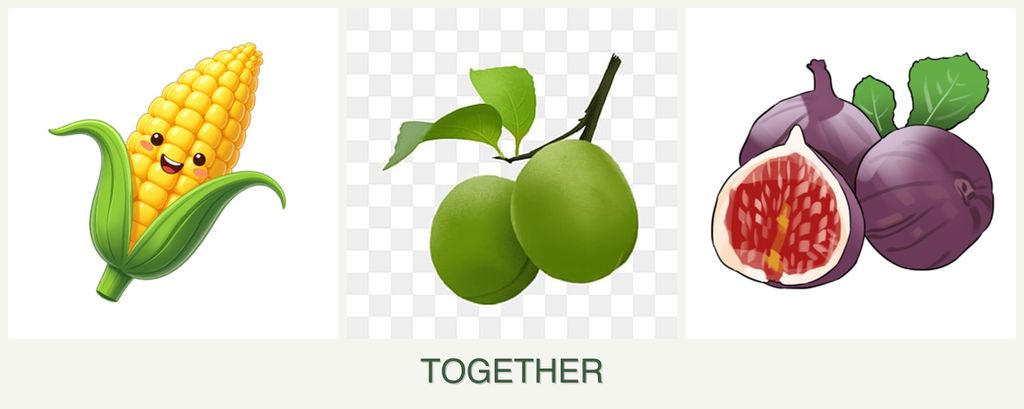 Can you plant corn, plums and figs together?
