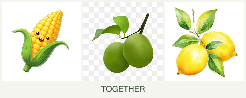 Can you plant corn, plums and lemons together?