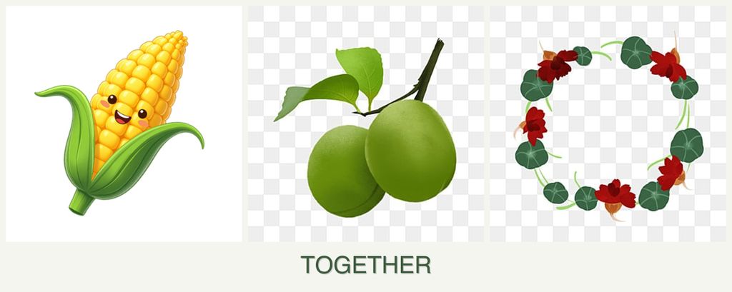 Can you plant corn, plums and nasturtiums together?