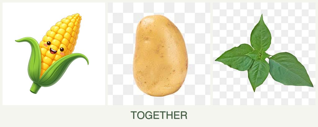 Can you plant corn, potatoes and basil together?