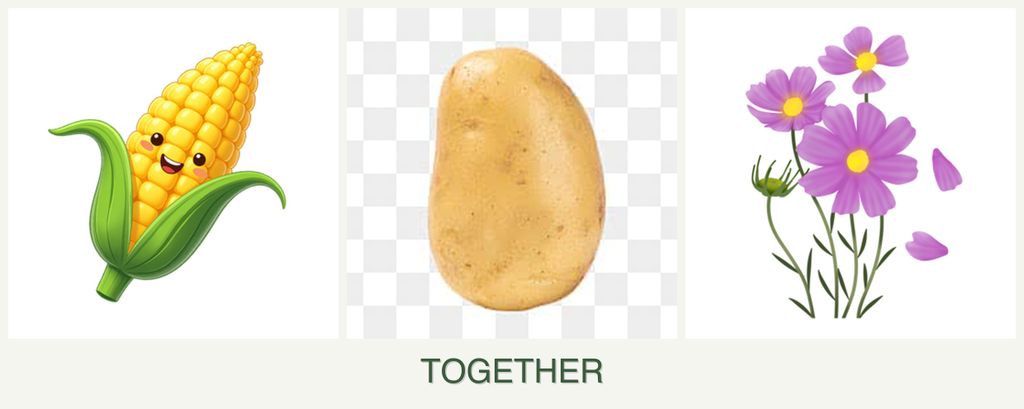 Can you plant corn, potatoes and cosmos together?