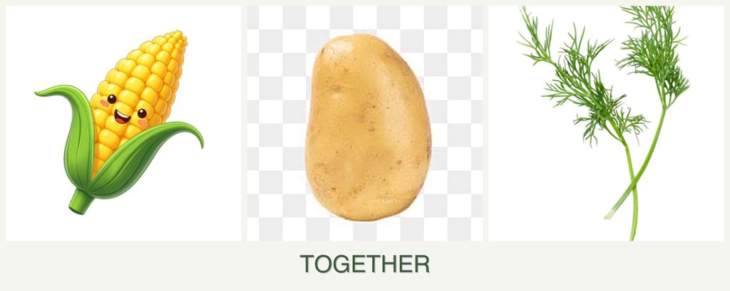 Can you plant corn, potatoes and dill together?