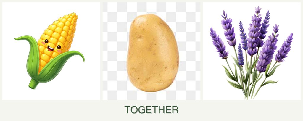 Can you plant corn, potatoes and lavender together?