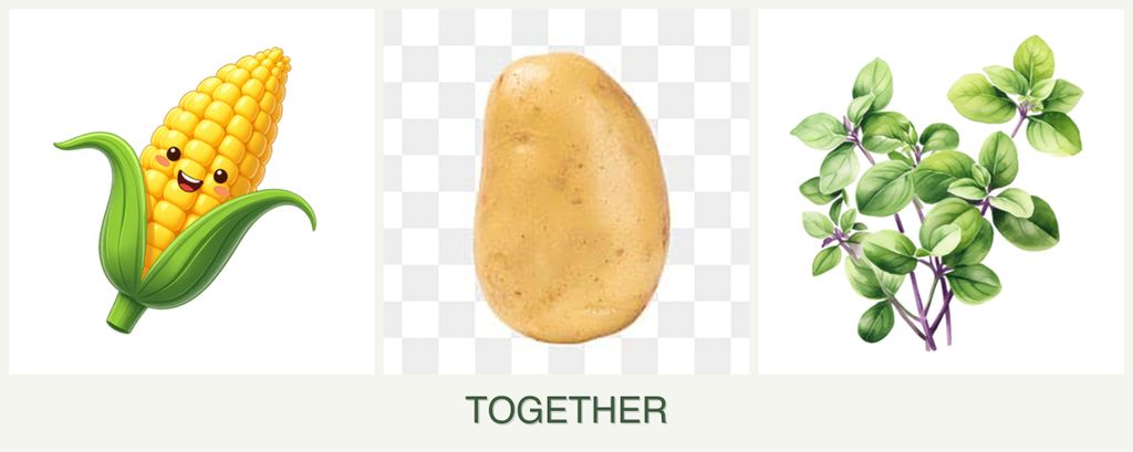Can you plant corn, potatoes and oregano together?