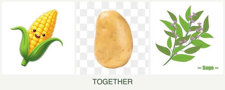 Can you plant corn, potatoes and sage together?