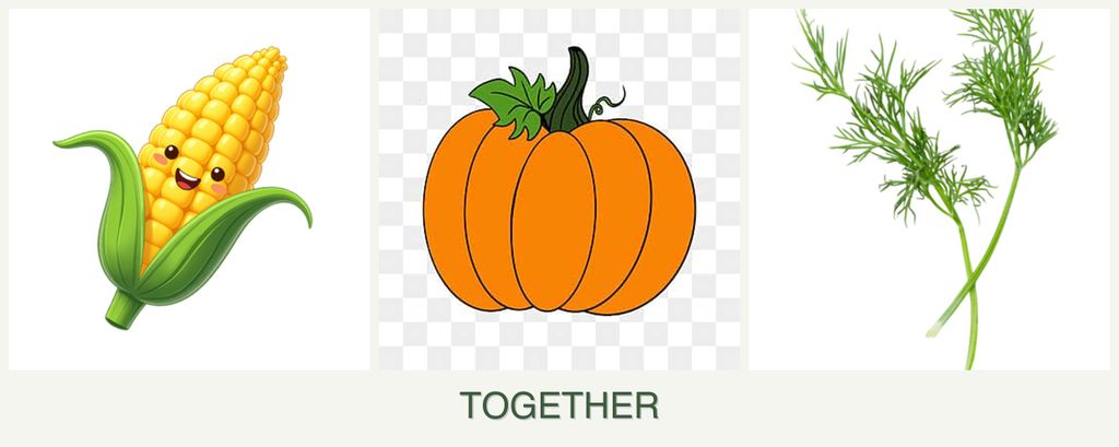 Can you plant corn, pumpkin and dill together?