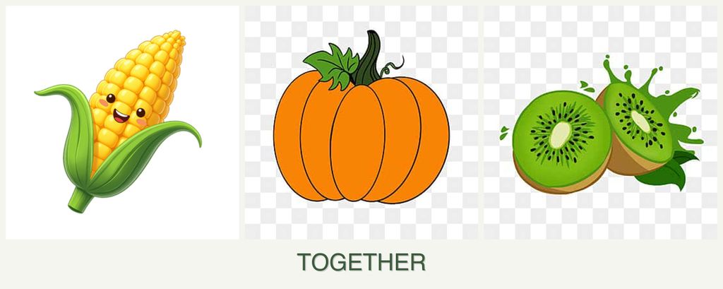 Can you plant corn, pumpkin and kiwi together?