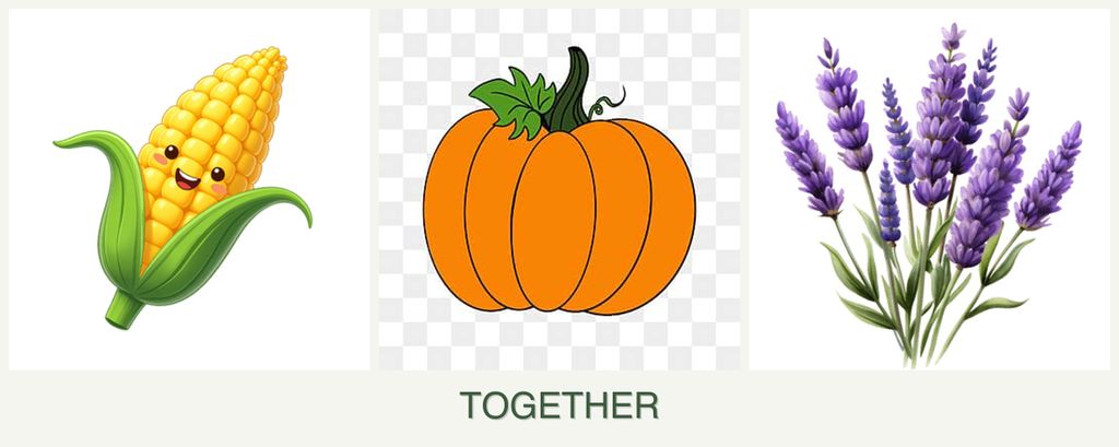 Can you plant corn, pumpkin and lavender together?