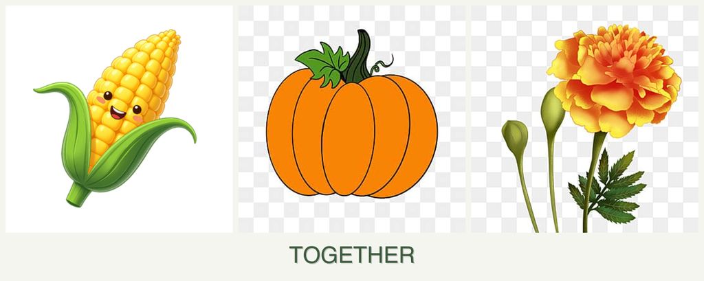 Can you plant corn, pumpkin and marigolds together?