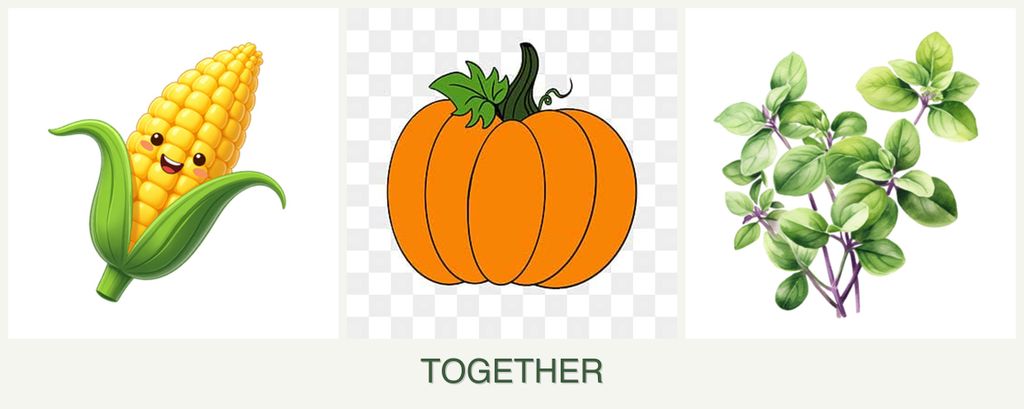 Can you plant corn, pumpkin and oregano together?