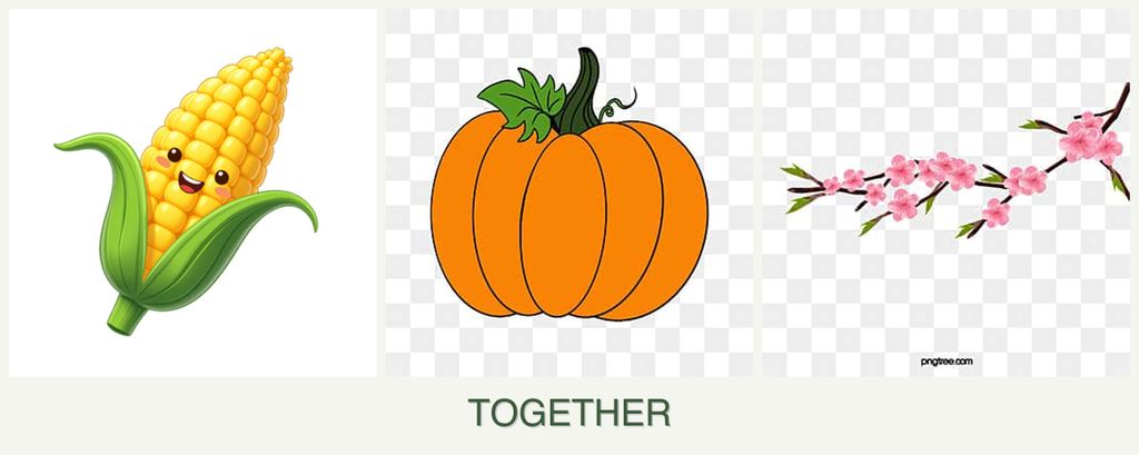 Can you plant corn, pumpkin and peaches together?